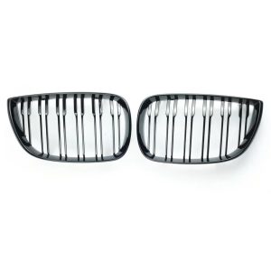 Set Grile Nari Duble M compatibil Bmw Seria 1 E81 E82 E87 E88 2004-07 M pachet, Negru Glossy Lucios