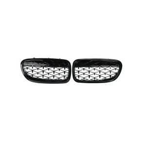 Set 2 Grile Grila Diamond Black Nari Capota Compatibil cu BMW seria 5, F10 F11 F10 LCI F11 LCI 2010-2016