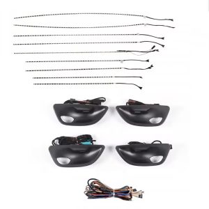 Set Benzi Leduri Ambient Usi Bord 2 Culori Portocaliu si Albastru pentru BMW F10 si F11